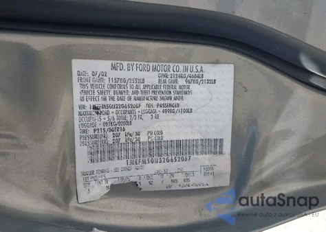 2002 Mercury Sable Gs from USA, damaged, VIN 1MEFM50U32G652067